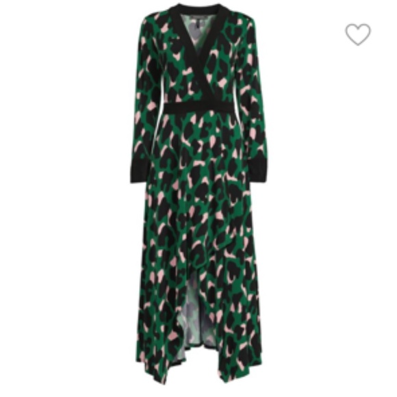 BCBG MAX AZRIA Abstract Faux Wrap Dress Size large NWT - Picture 2 of 9